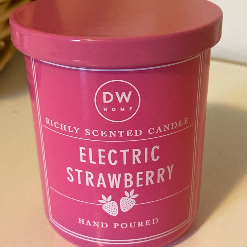 Strawberry scented candle. New, never lit.